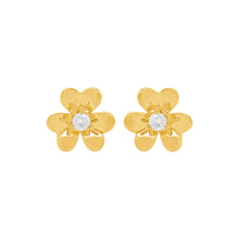 14K GOLD DIAMOND SMALL BELLA FLOWER STUDS