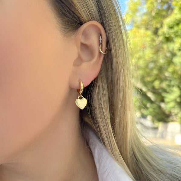 14K GOLD HATTIE HEART EARRINGS