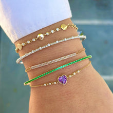 14K GOLD DIAMOND AMETHYST JOSIE HEART BRACELET