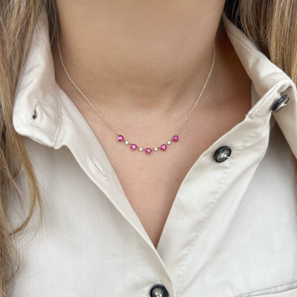 14K GOLD DIAMOND RUBY CHERISE NECKLACE