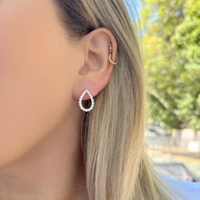 14K GOLD DIAMOND STACY PEAR STUDS