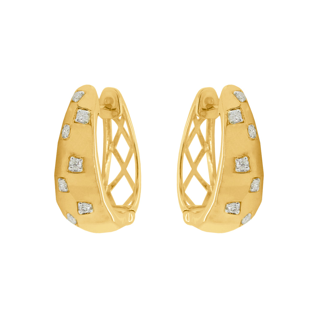 14K GOLD DIAMOND SERENA HOOPS