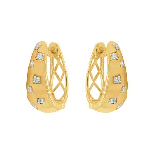 14K GOLD DIAMOND SERENA HOOPS