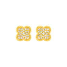 14K GOLD DIAMOND ERICA CLOVER STUDS