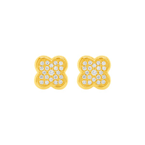 14K GOLD DIAMOND ERICA CLOVER STUDS