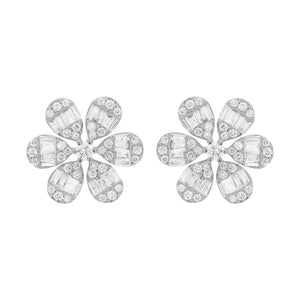 14K GOLD DIAMOND RACHEL FLOWER STUDS