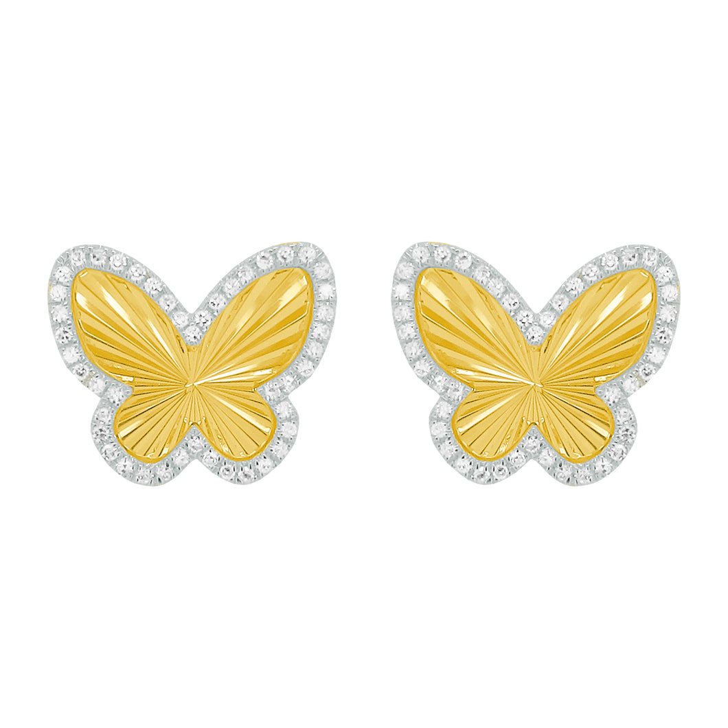 14K GOLD DIAMOND MARA BUTTERFLY STUDS