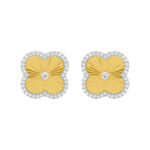 14K GOLD DIAMOND ELYSE CLOVER STUDS