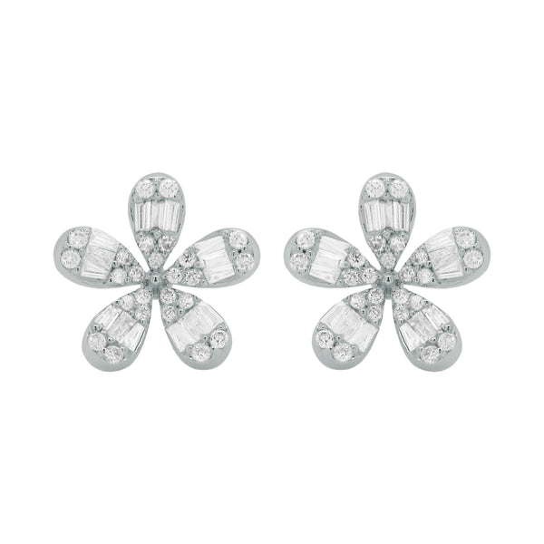 14K GOLD DIAMOND MARISSA FLOWER STUDS