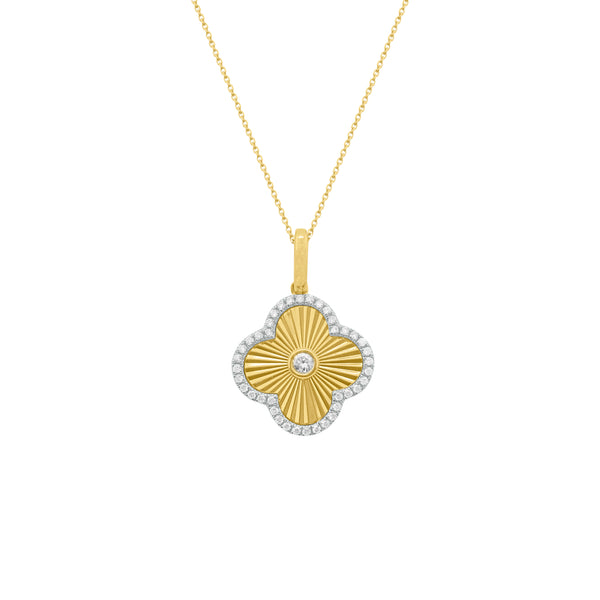 14K GOLD DIAMOND ELYSE CLOVER NECKLACE