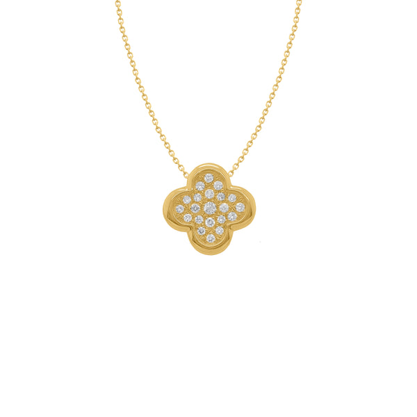 14K GOLD DIAMOND ERICA CLOVER NECKLACE