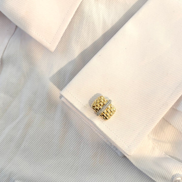 14K GOLD DIAMOND GIDEON CUFFLINKS