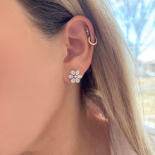 14K GOLD DIAMOND RACHEL FLOWER STUDS