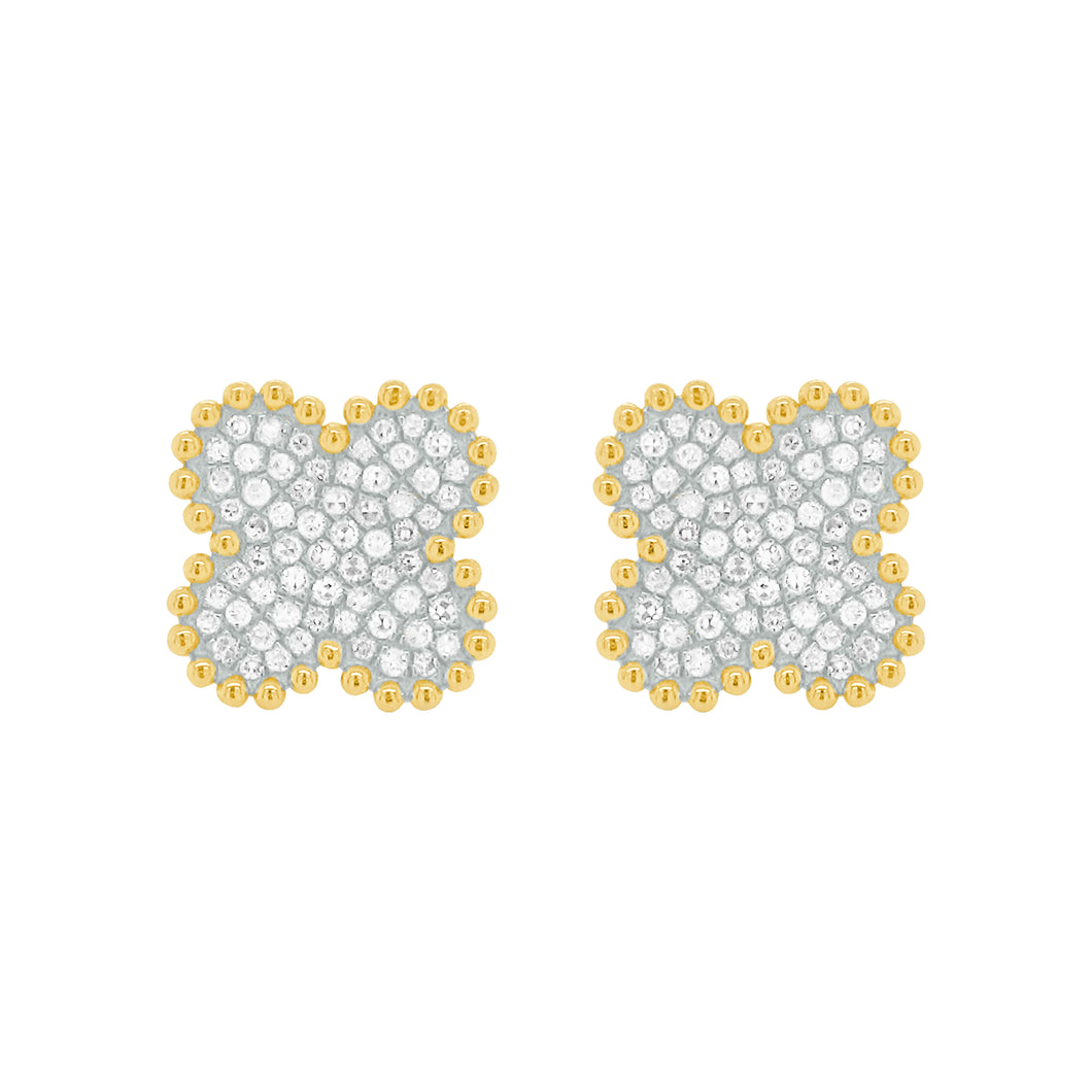 14K GOLD DIAMOND KRISTIN CLOVER STUDS