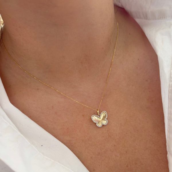 14K GOLD DIAMOND MARA BUTTERFLY NECKLACE