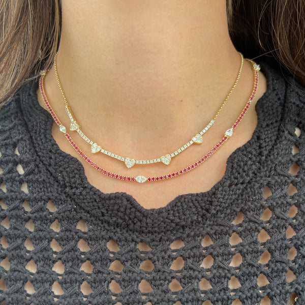 14K GOLD DIAMOND RUBY MADDY NECKLACE