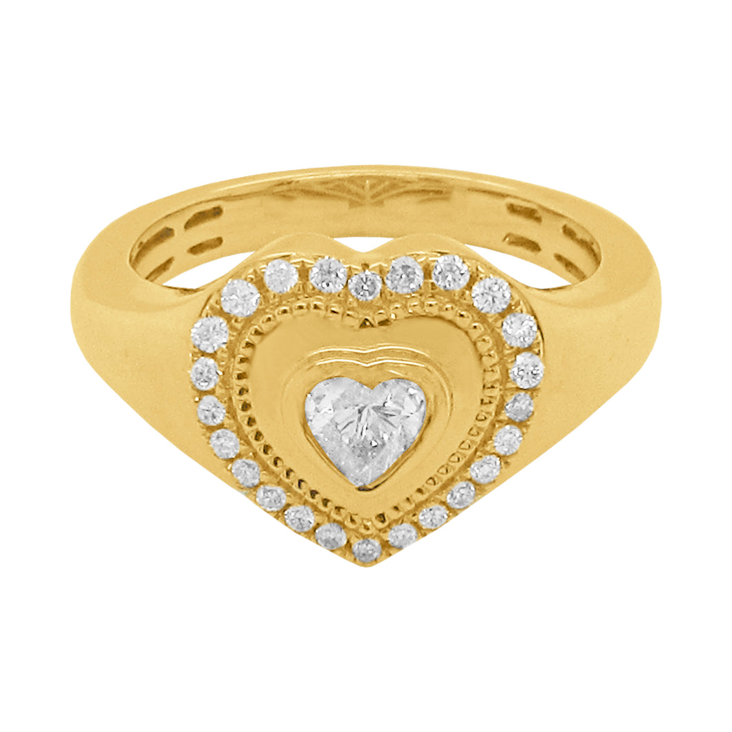 14K GOLD DIAMOND CALLIE HEART RING