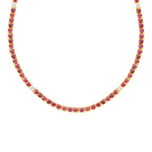 14K GOLD DIAMOND RUBY HILARY TENNIS NECKLACE