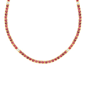 14K GOLD DIAMOND RUBY HILARY TENNIS NECKLACE