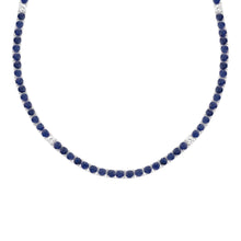 14K GOLD DIAMOND SAPPHIRE HILARY TENNIS NECKLACE