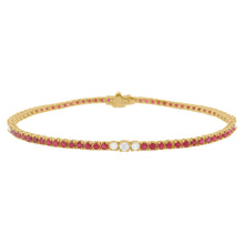 14K GOLD DIAMOND AND RUBY MELANIE TENNIS BRACELET