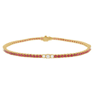 14K GOLD DIAMOND AND RUBY MELANIE TENNIS BRACELET