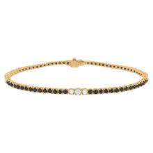 14K GOLD DIAMOND BLACK DIAMOND MELANIE TENNIS BRACELET
