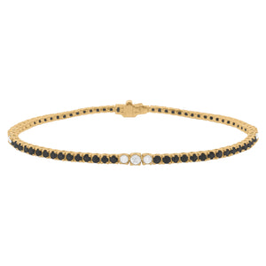 14K GOLD DIAMOND BLACK DIAMOND MELANIE TENNIS BRACELET