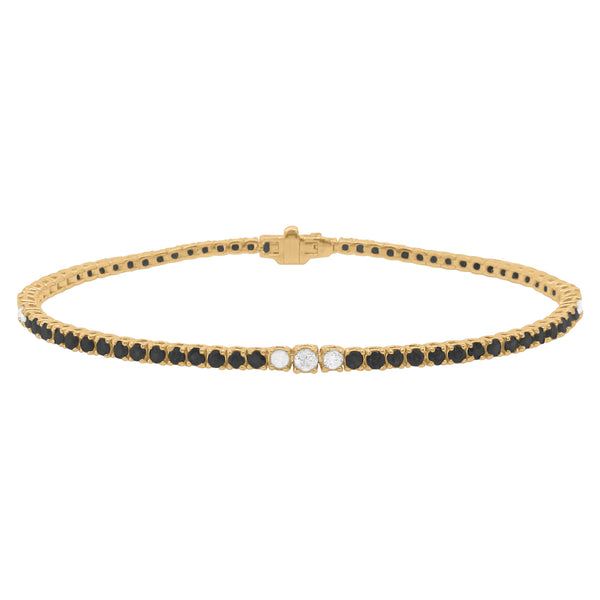 14K GOLD DIAMOND BLACK DIAMOND MELANIE TENNIS BRACELET