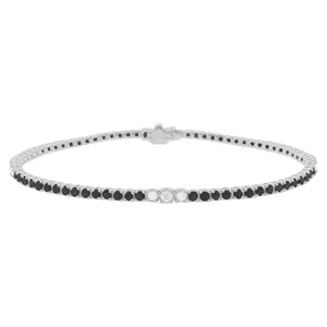 14K GOLD DIAMOND BLACK DIAMOND MELANIE TENNIS BRACELET