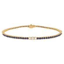 14K GOLD DIAMOND AND BLUE SAPPHIRE MELANIE TENNIS BRACELET