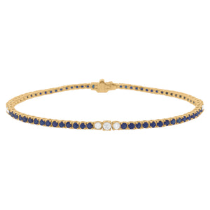 14K GOLD DIAMOND AND BLUE SAPPHIRE MELANIE TENNIS BRACELET