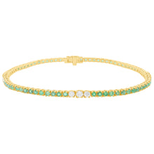 14K GOLD DIAMOND EMERALD MELANIE TENNIS BRACELET