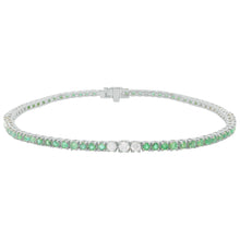 14K GOLD DIAMOND EMERALD MELANIE TENNIS BRACELET