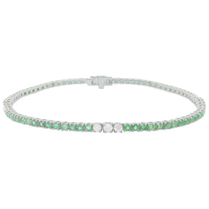 14K GOLD DIAMOND EMERALD MELANIE TENNIS BRACELET