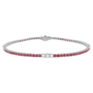 14K GOLD DIAMOND AND RUBY MELANIE TENNIS BRACELET