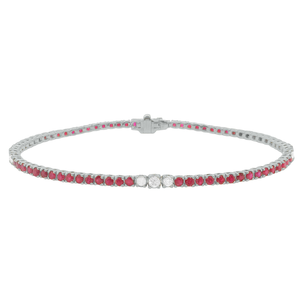 14K GOLD DIAMOND AND RUBY MELANIE TENNIS BRACELET