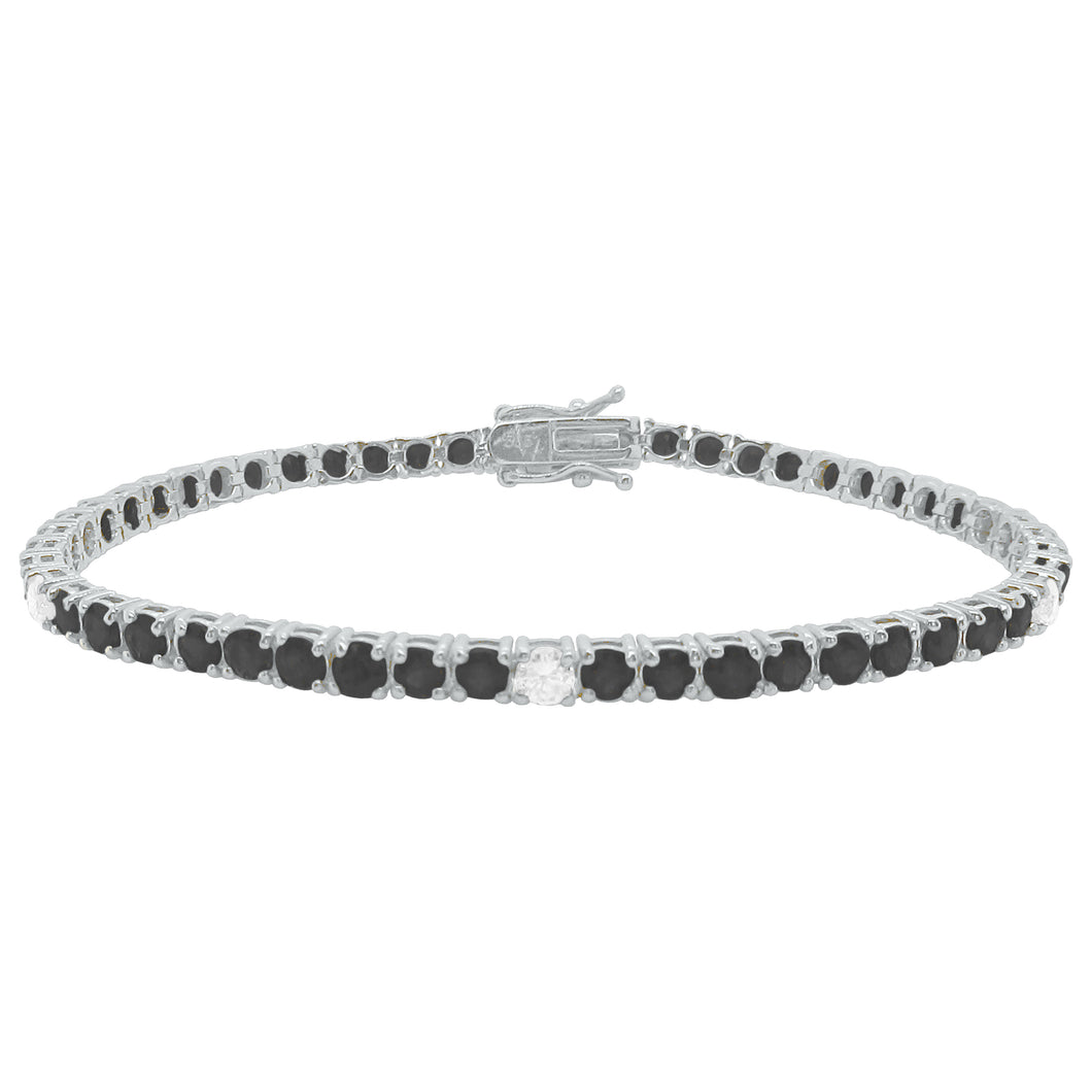 14K GOLD DIAMOND AND BLACK DIAMOND MEDIUM HILARY TENNIS BRACELET