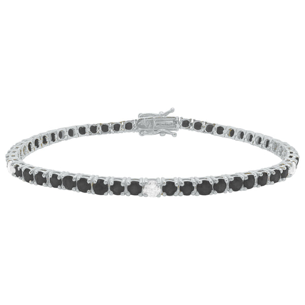 14K GOLD DIAMOND AND BLACK DIAMOND MEDIUM HILARY TENNIS BRACELET