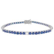 14K GOLD DIAMOND AND SAPPHIRE MEDIUM HILARY TENNIS BRACELET