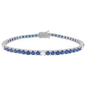 14K GOLD DIAMOND AND SAPPHIRE MEDIUM HILARY TENNIS BRACELET