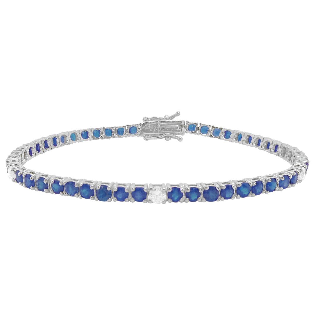 14K GOLD DIAMOND AND SAPPHIRE MEDIUM HILARY TENNIS BRACELET