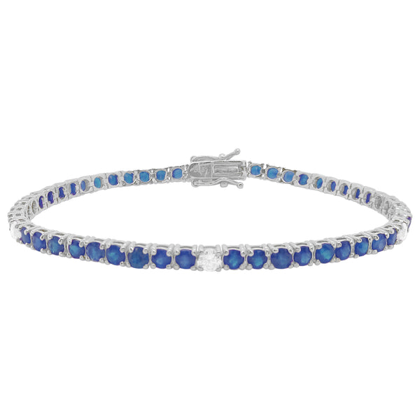 14K GOLD DIAMOND AND SAPPHIRE MEDIUM HILARY TENNIS BRACELET