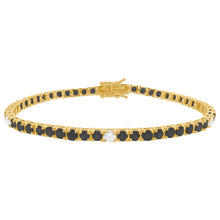14K GOLD DIAMOND AND BLACK DIAMOND MEDIUM HILARY TENNIS BRACELET