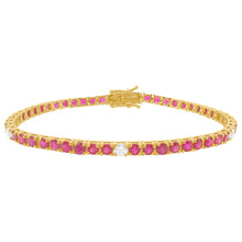 14K GOLD DIAMOND AND RUBY MEDIUM HILARY TENNIS BRACELET