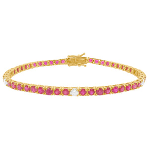14K GOLD DIAMOND AND RUBY MEDIUM HILARY TENNIS BRACELET