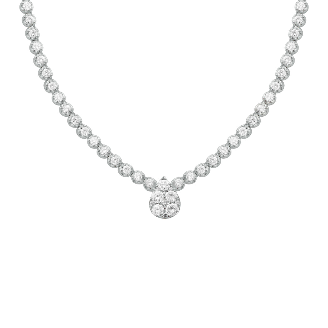 14K GOLD DIAMOND MARI PEAR TENNIS NECKLACE