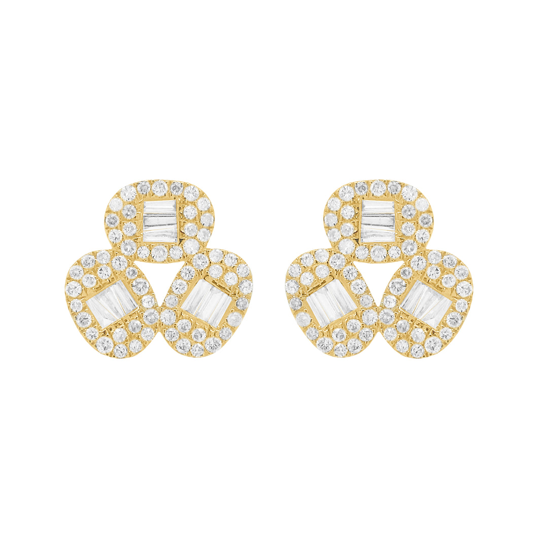 14K GOLD DIAMOND MEDIUM EVIE OVAL STUDS