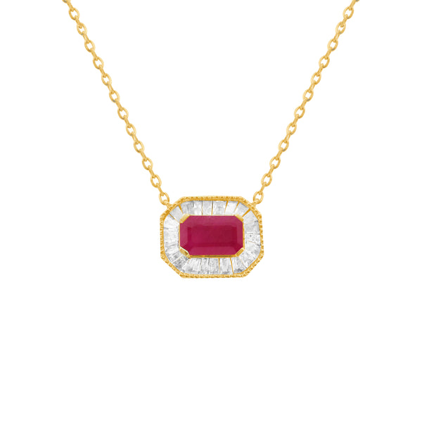 14K GOLD DIAMOND RUBY CLAIRE NECKLACE