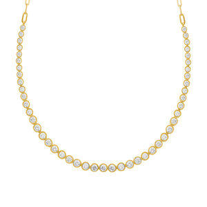 14K GOLD DIAMOND ZOE BEZEL NECKLACE